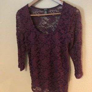 Forever 21 - Lace Blouse - Purple - Large
